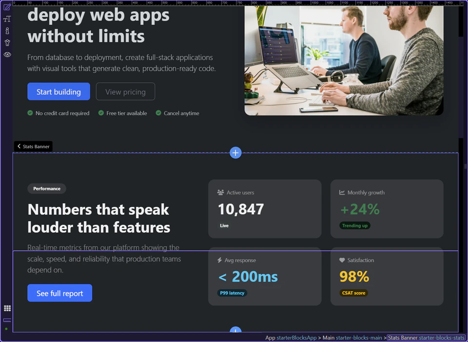 Screenshot: Stats block