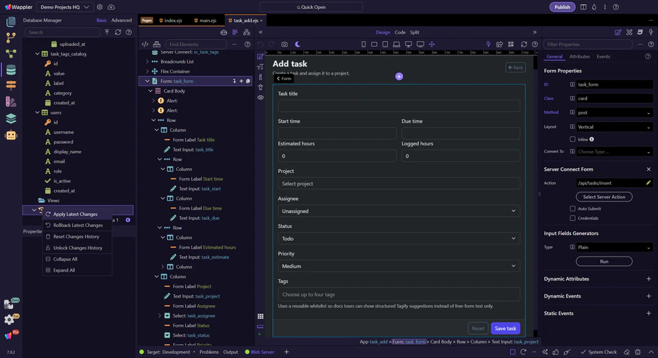 Screenshot: `Seeds` and `Changes` play different roles