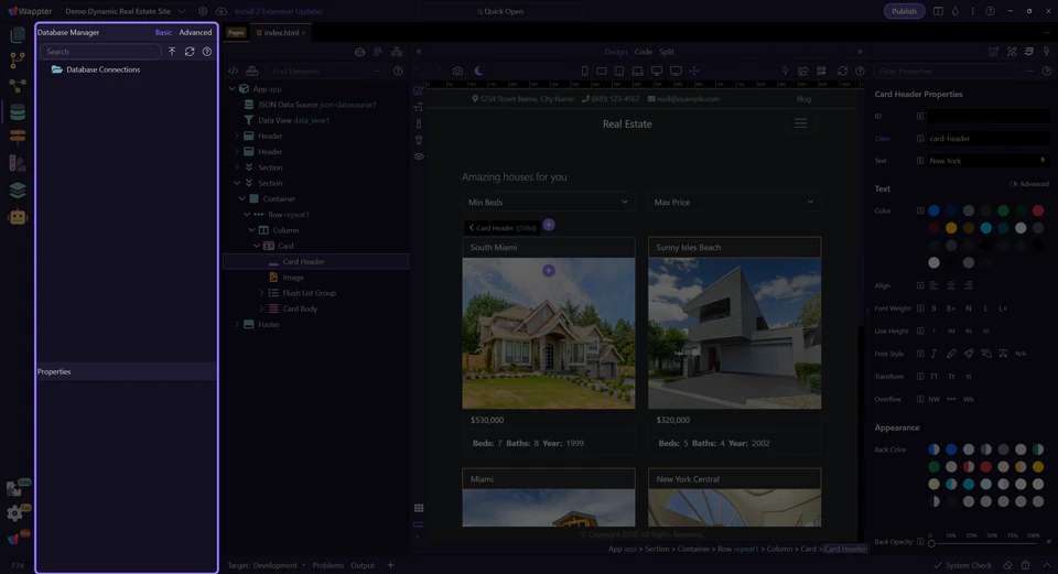 Screenshot: Database Manager