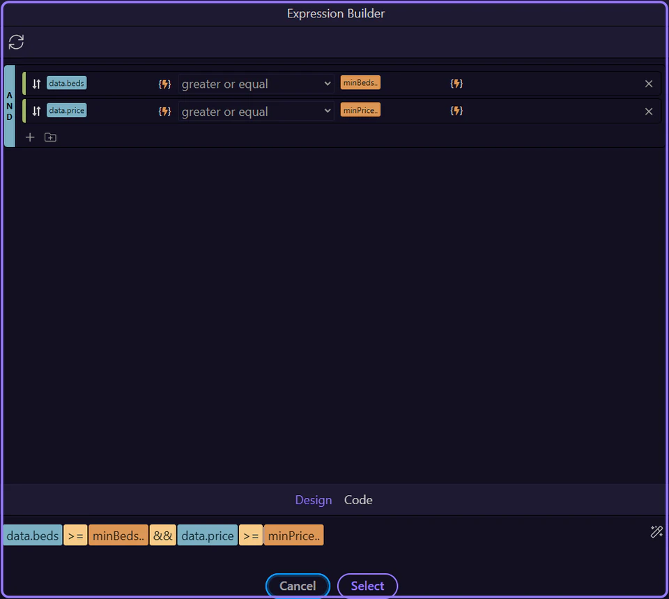 Screenshot: Close the Expression Builder