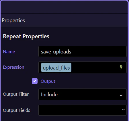 Screenshot: Choose the mapping for the returned shape