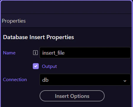 Screenshot: Map the file into Database Insert