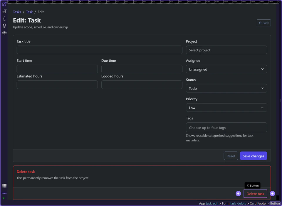 Screenshot: The confirmation should match the actual risk