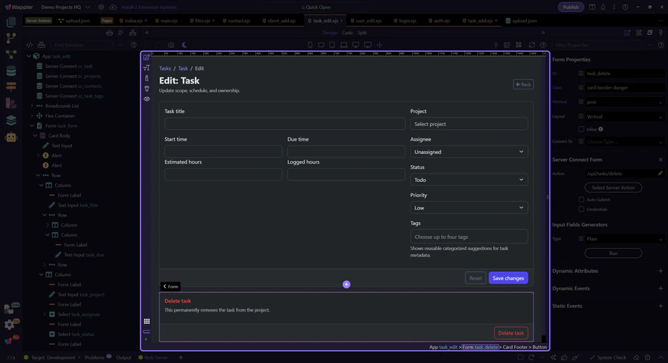 Screenshot: Delete feedback must resolve the uncertainty afterwards