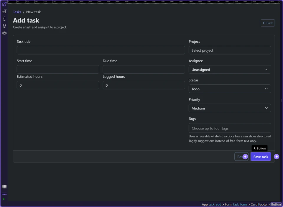 Screenshot: The submit button reflects request state