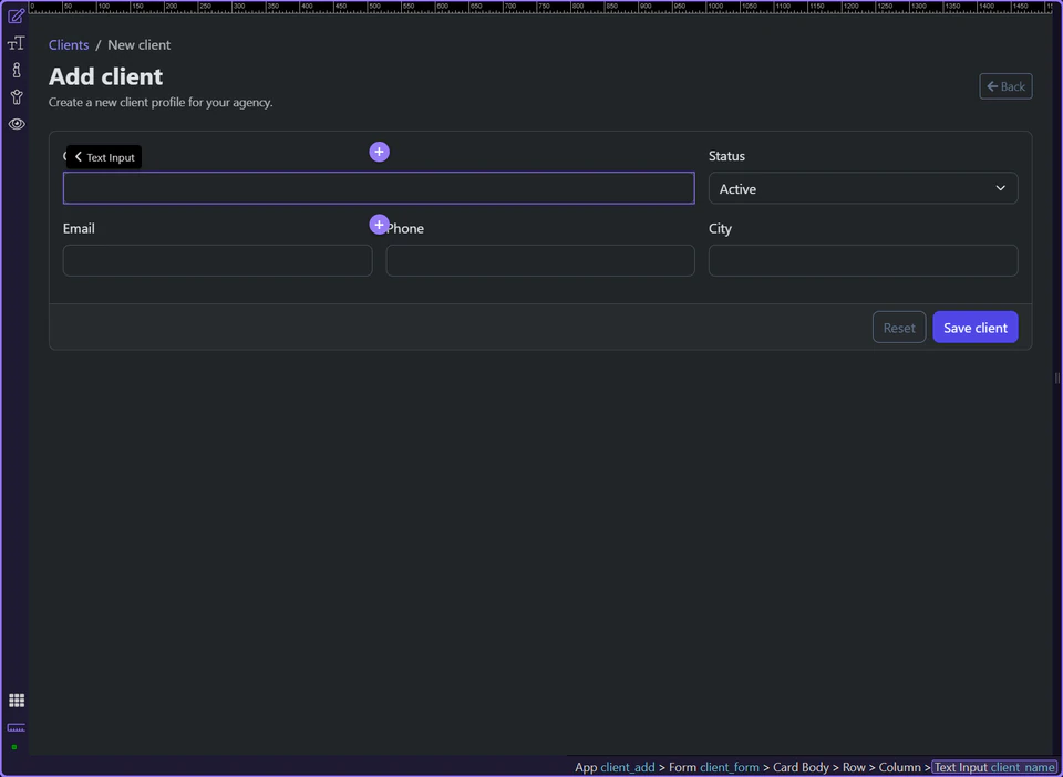 Screenshot: Names should stay flexible text