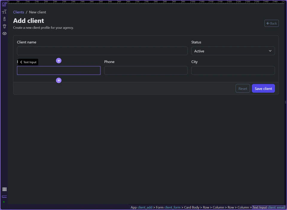 Screenshot: Email earns a specialized input type