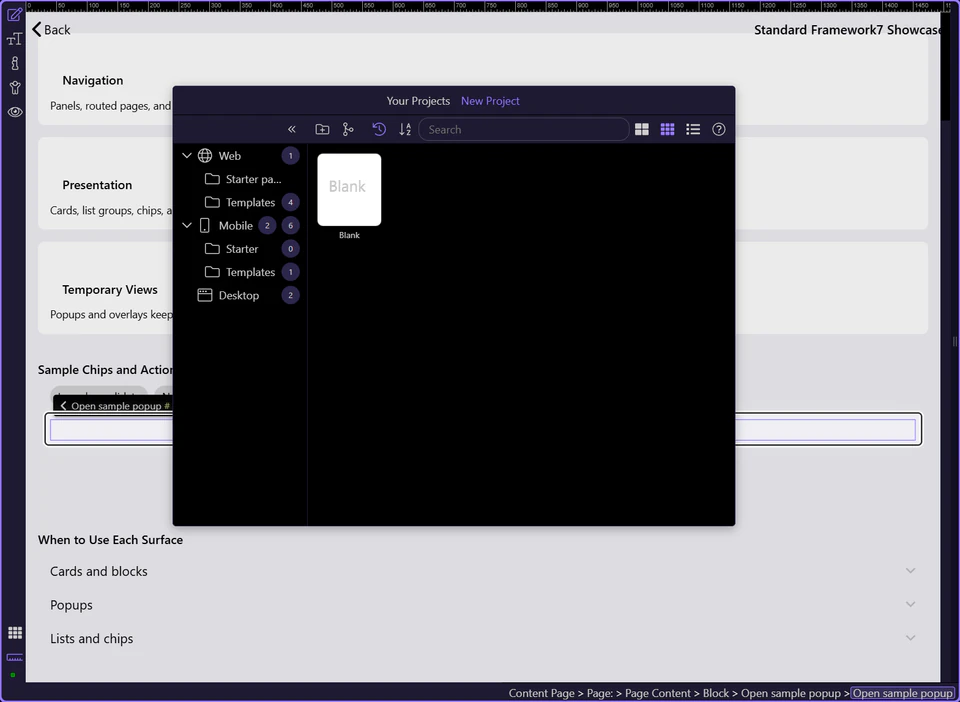 Screenshot: Inspect the real popup trigger and target wiring