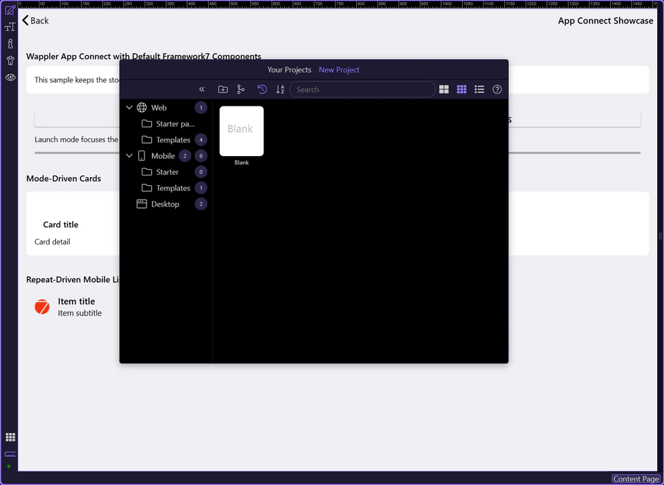 Screenshot: Open a real routed App Connect page