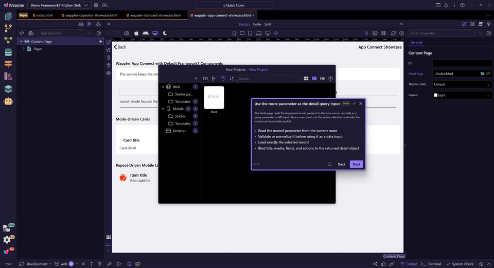 Screenshot: Use the route parameter as the detail query input