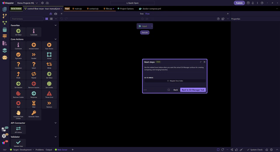 Screenshot: Next steps