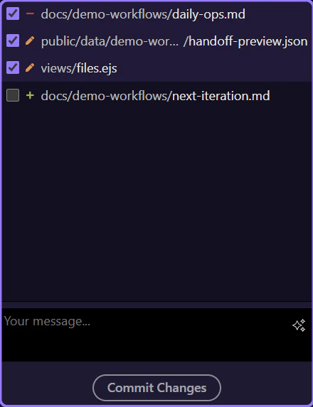 Screenshot: Selection decides which detail workspace opens