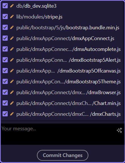 Screenshot: Selection decides which detail workspace opens