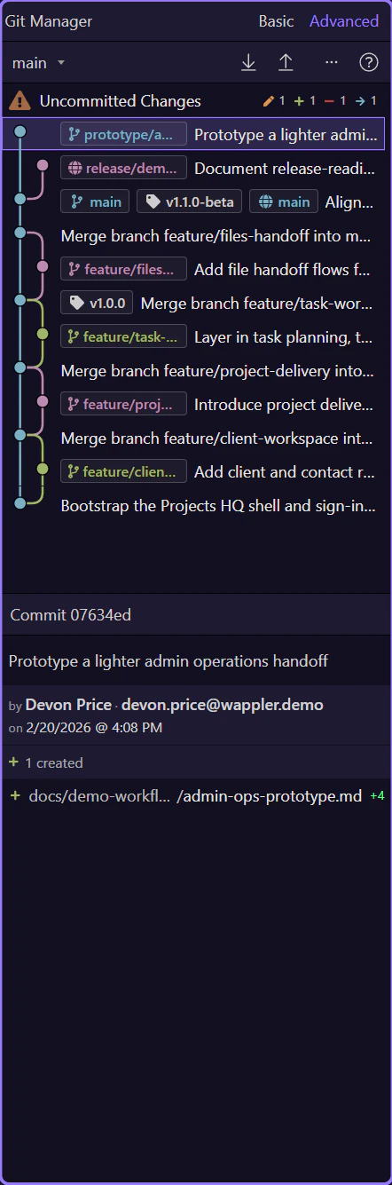 Screenshot: Continue with the related Git topic