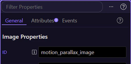 Screenshot: Use the Properties panel for the selected image