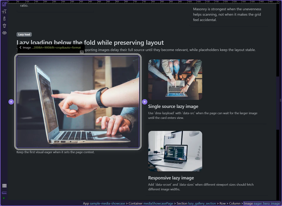Screenshot: Not every image should be lazy loaded