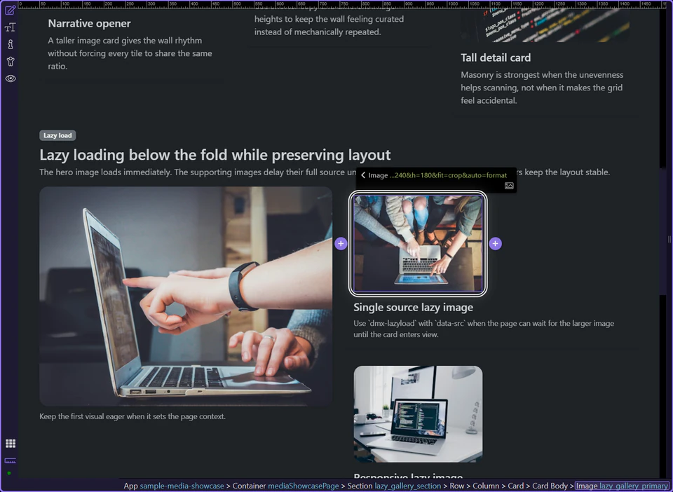 Screenshot: A supporting image that can load later