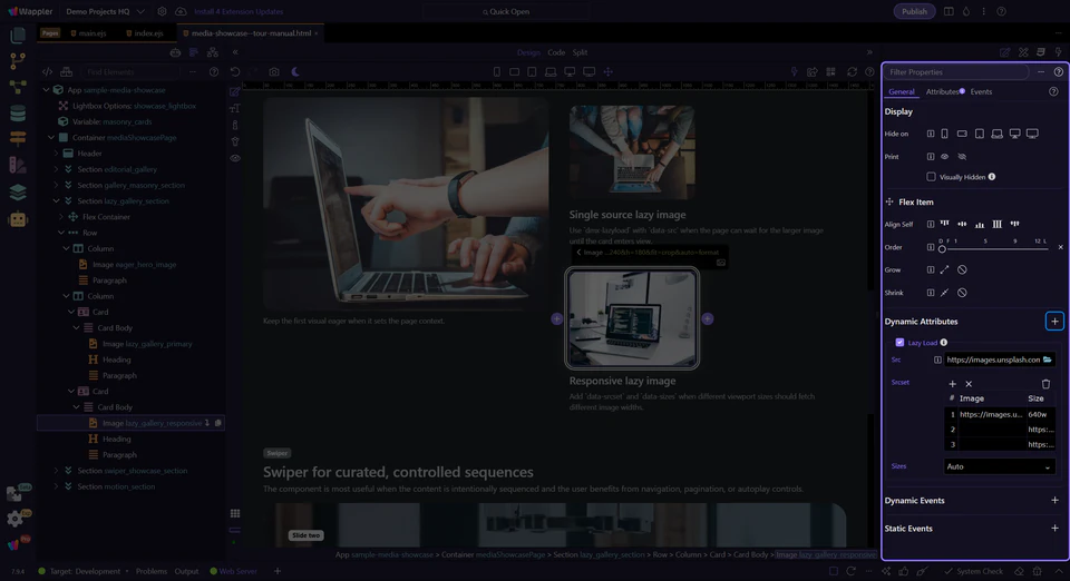 Screenshot: Add responsive sources only when they help