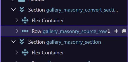 Screenshot: Structure keeps the starter Bootstrap row in focus