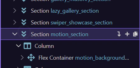 Screenshot: Components search is how you normally narrow to Background Video