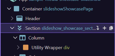 Screenshot: The matching Structure row is ready for insertion