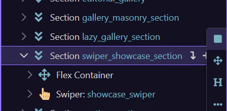 Screenshot: Swiper is the page-level sequencing component