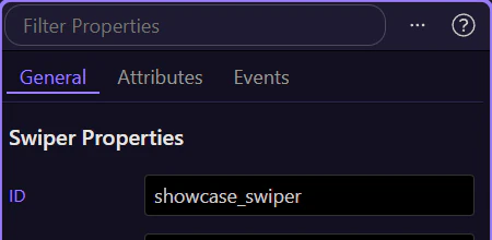 Screenshot: Responsive slide settings live on the component, not as an afterthought