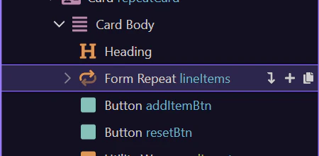 Screenshot: Selection controls the row scope you are editing