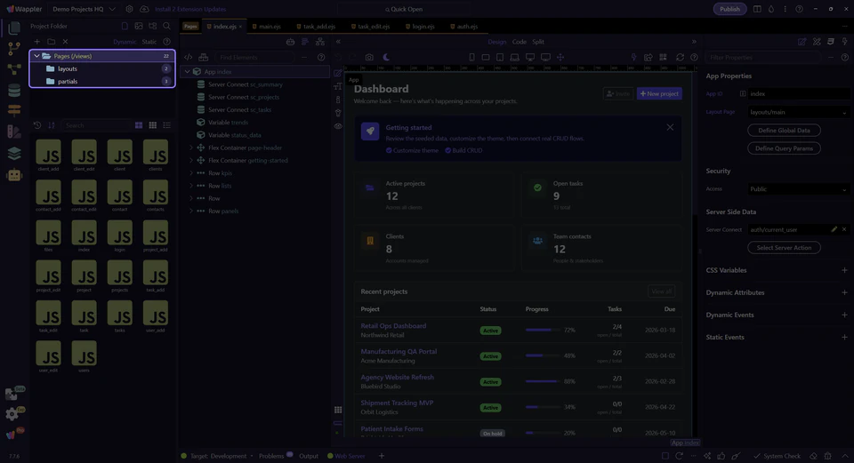 Screenshot: Start from the Pages tree