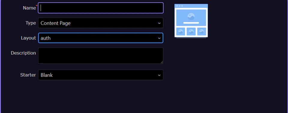 Screenshot: Layout linkage