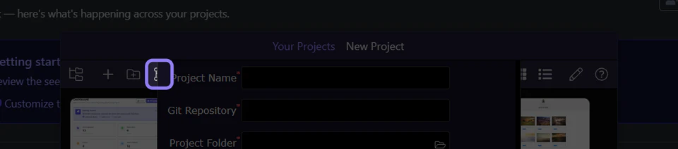 Screenshot: Clone From Git In Project Manager