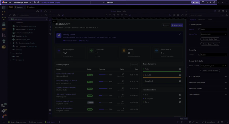 Screenshot: Return to Project Manager