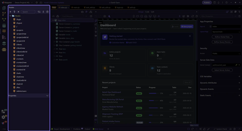 Screenshot: Routing Manager is the live source of truth
