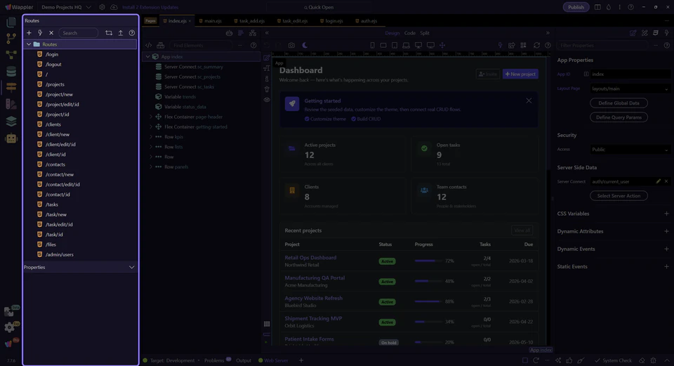 Screenshot: Routing Manager Overview