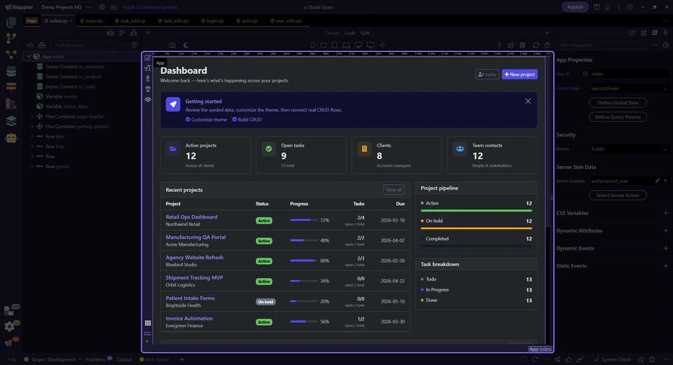 Screenshot: The shell surfaces display name, email, and role from the same session context