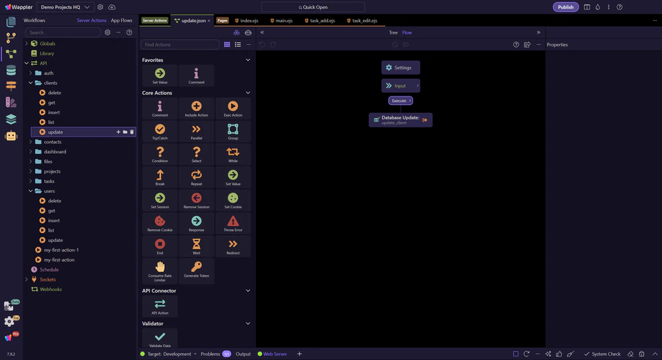 Screenshot: Where the new step goes