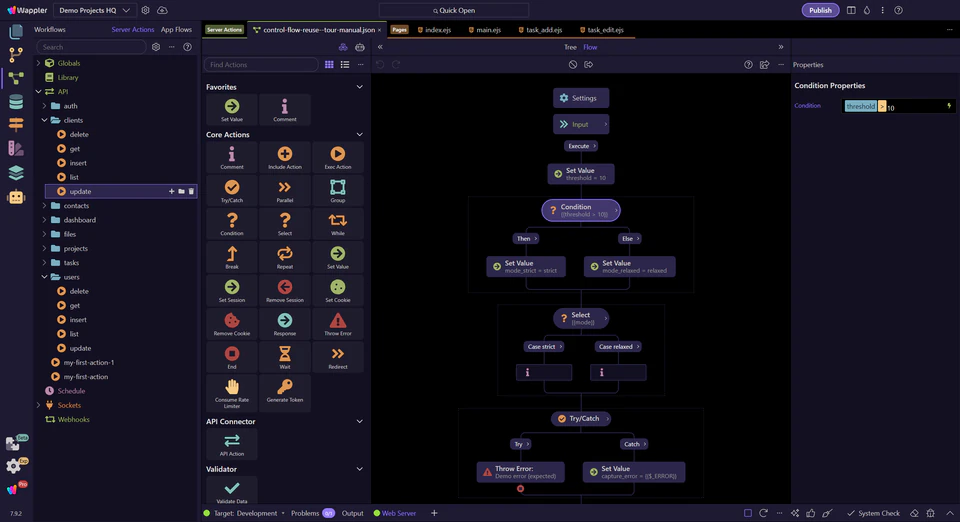 Screenshot: Conditionals: If / Then / Else