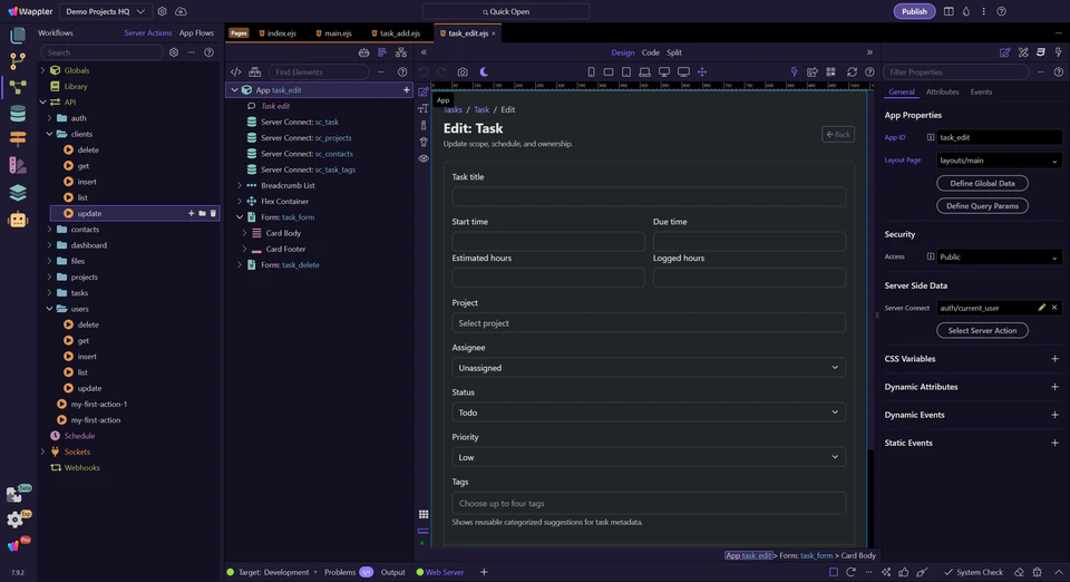 Screenshot: Server Connect Actions: what you’re building
