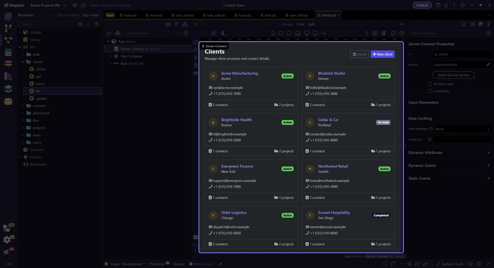 Screenshot: The design canvas is ready