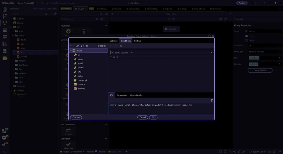 Screenshot: Preview & test (advanced)