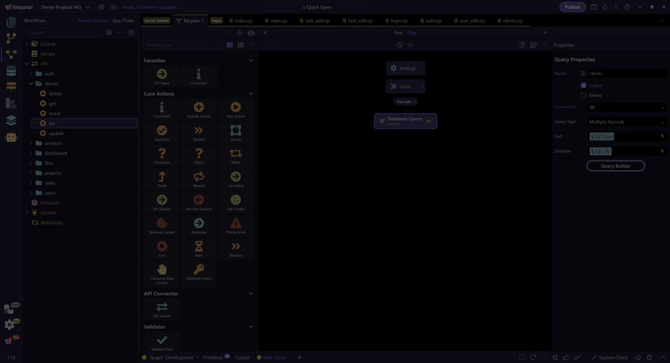 Screenshot: Close Query Builder