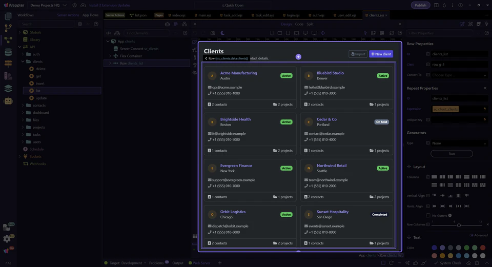 Screenshot: Repeat binding