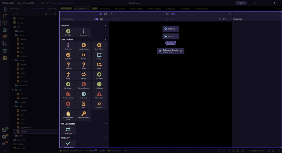 Screenshot: $_POST defines the fields the action is willing to accept