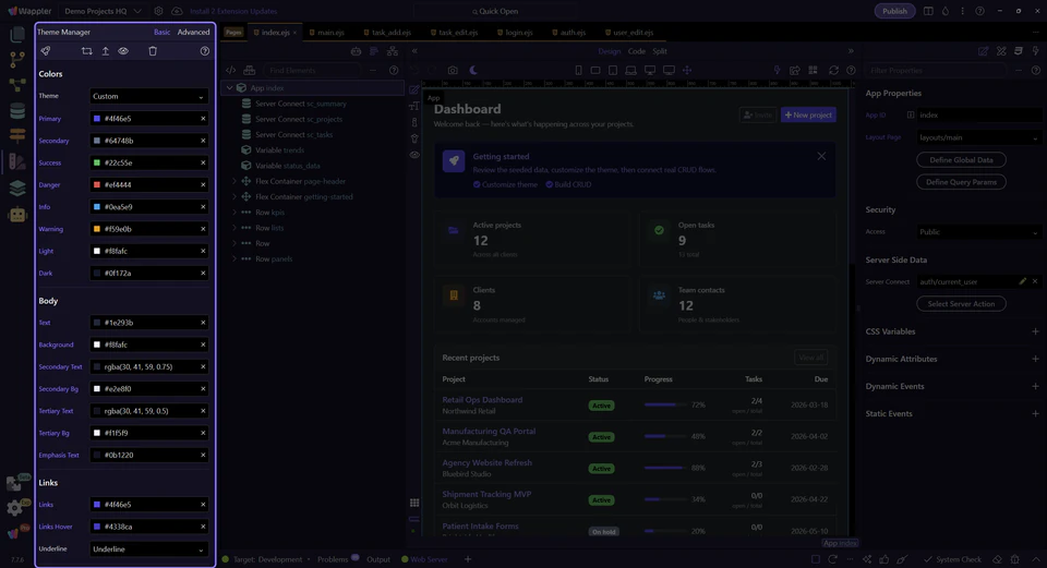 Screenshot: Orient yourself in Manager Thememanager