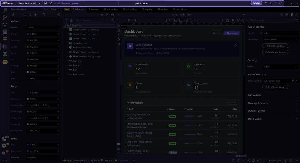 Screenshot: Orient yourself in top toolbar