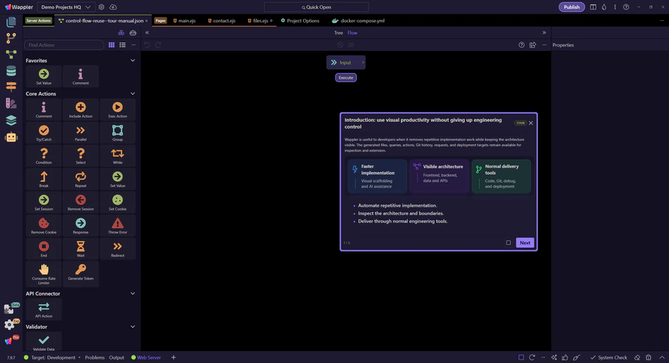 Screenshot: Introduction: use visual productivity without giving up engineering control
