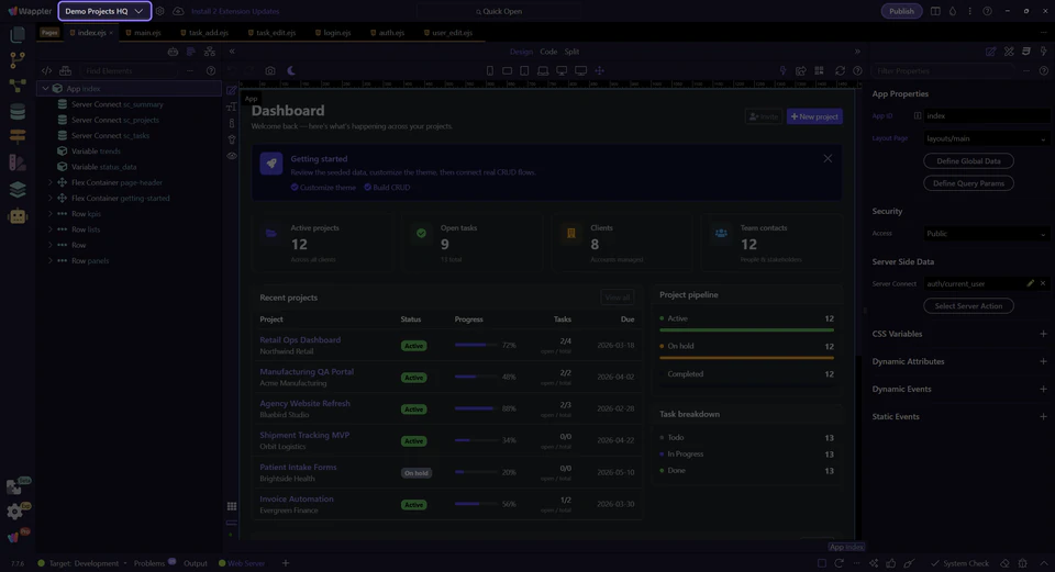 Screenshot: Project Manager