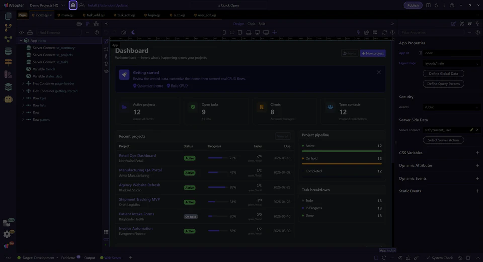 Screenshot: Project Settings