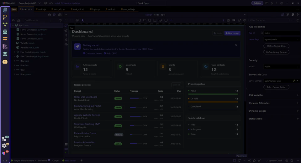 Screenshot: Left Sidebar