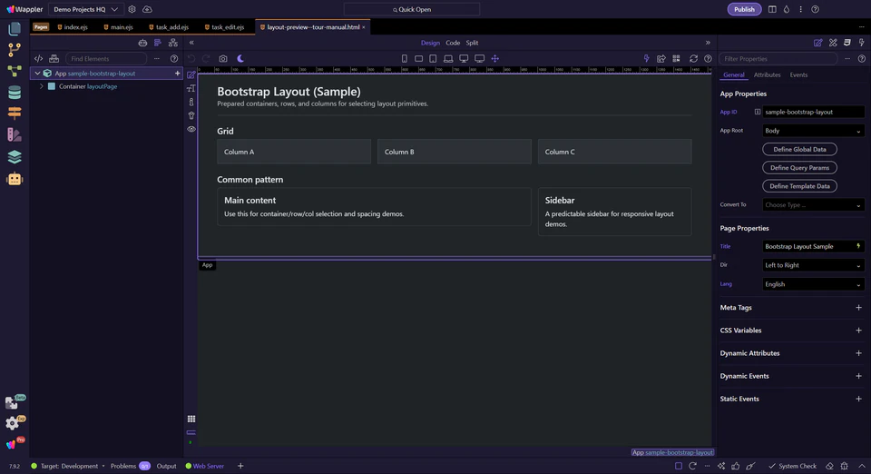 Screenshot: Selection context